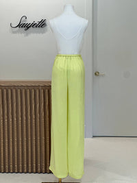 forte forte Women's Étoile Palazzo Pants in yellow - women's pants - detail view