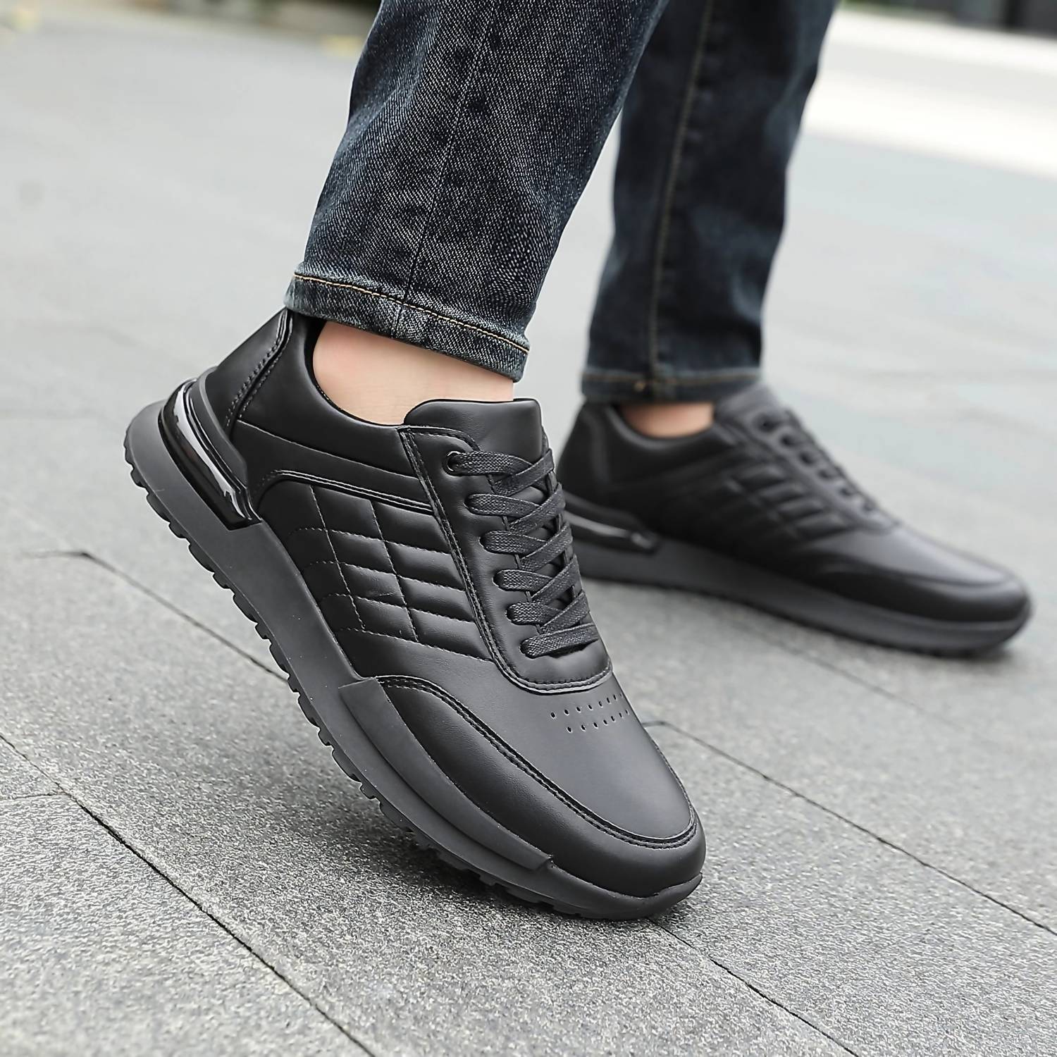 Mazino Men's Huxley Casual Sneakers in black - men's sneaker - view 6