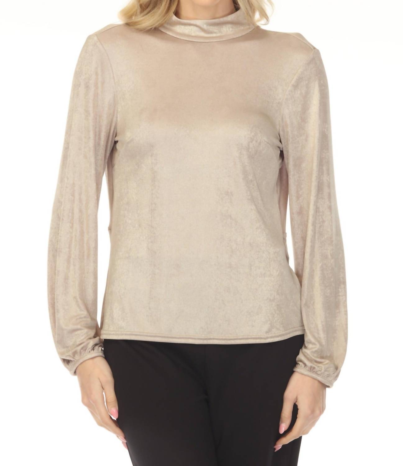 Joseph Ribkoff - Metallic Open Cowl Back Top