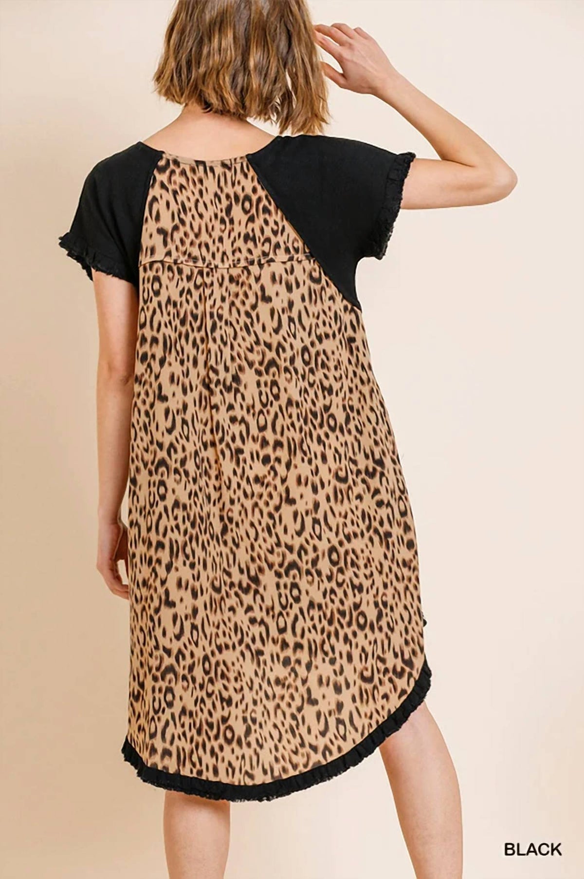 Umgee - Andrea Hi Low Leopard Back Dress