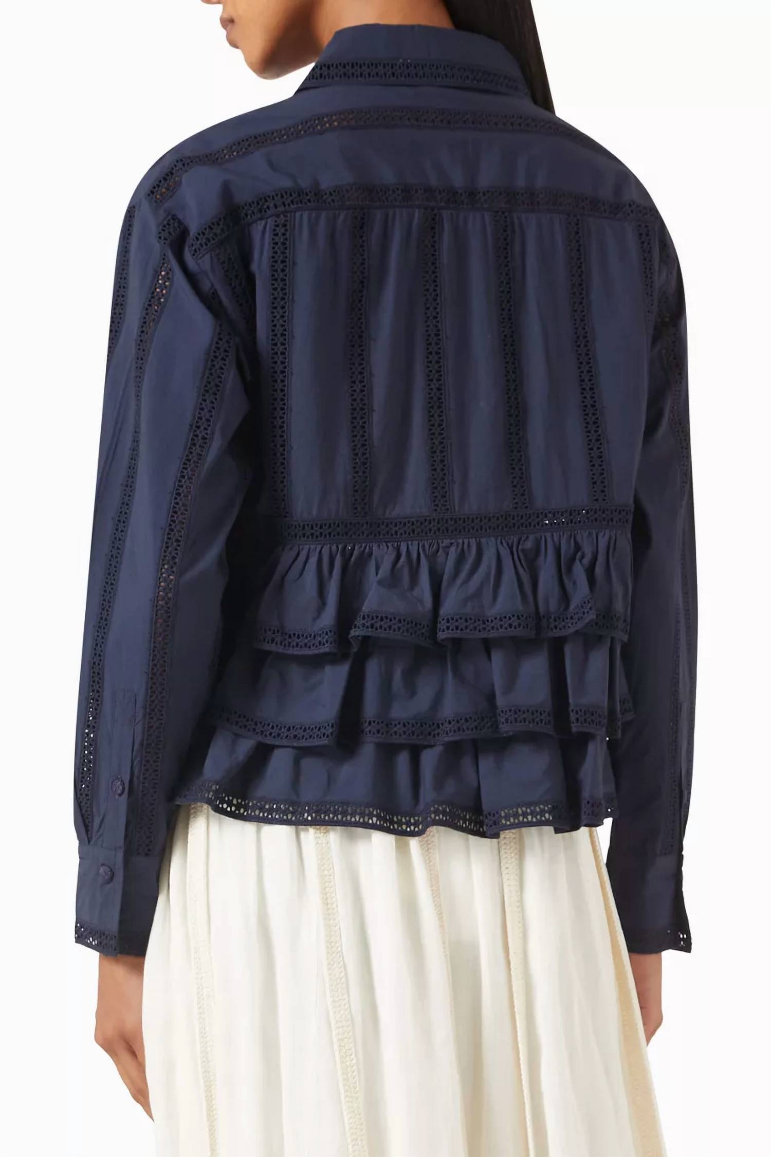 Ulla Johnson Harper Blouse in midnight - women's blouse - alternate view