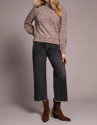 Tribal - Two Tone Mock Neck Sweater