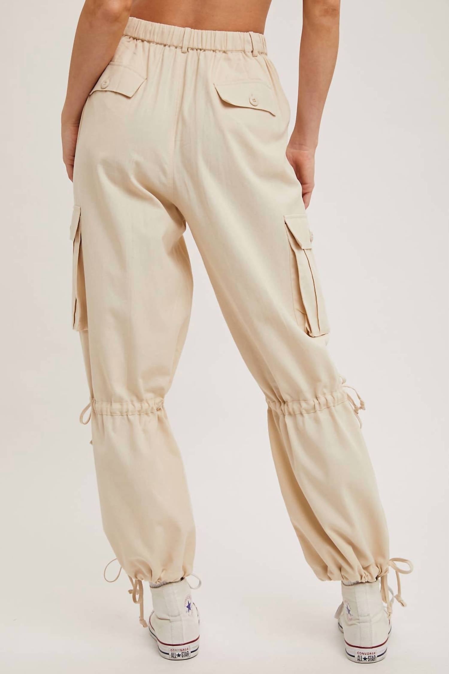 Bluivy - High-rise Drawstring Cargo Pants