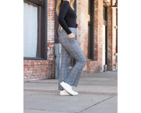 Julia Rose Felicity Plaid Bootcut Leggings - 30" in grey - women's pants - view 5