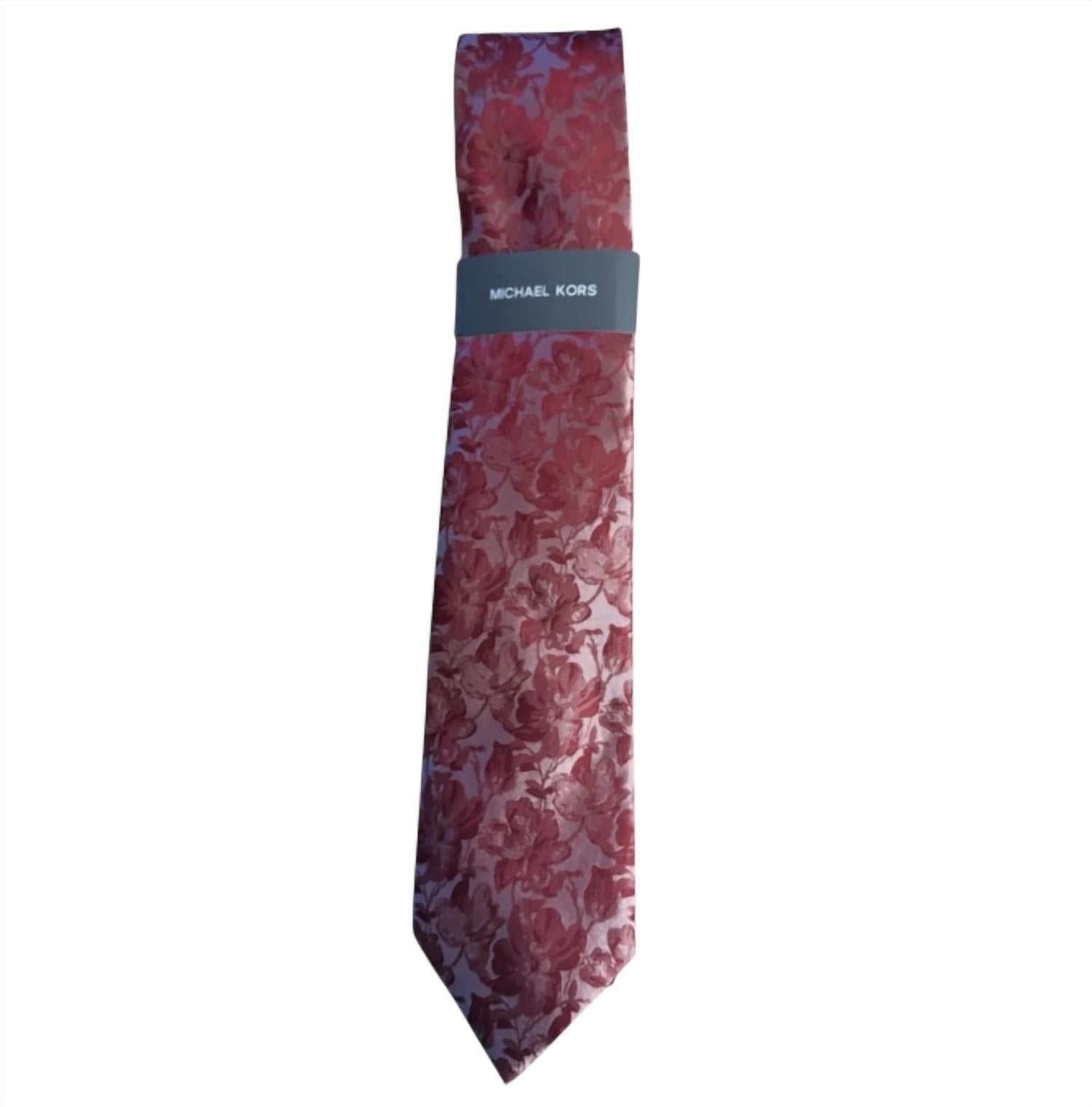 MICHAEL KORS Men's Textured Tie in red floral - men's accessory