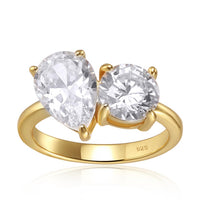 Starlette Women's Double Feature Stones Aurora Ring in gold - women's jewelry
