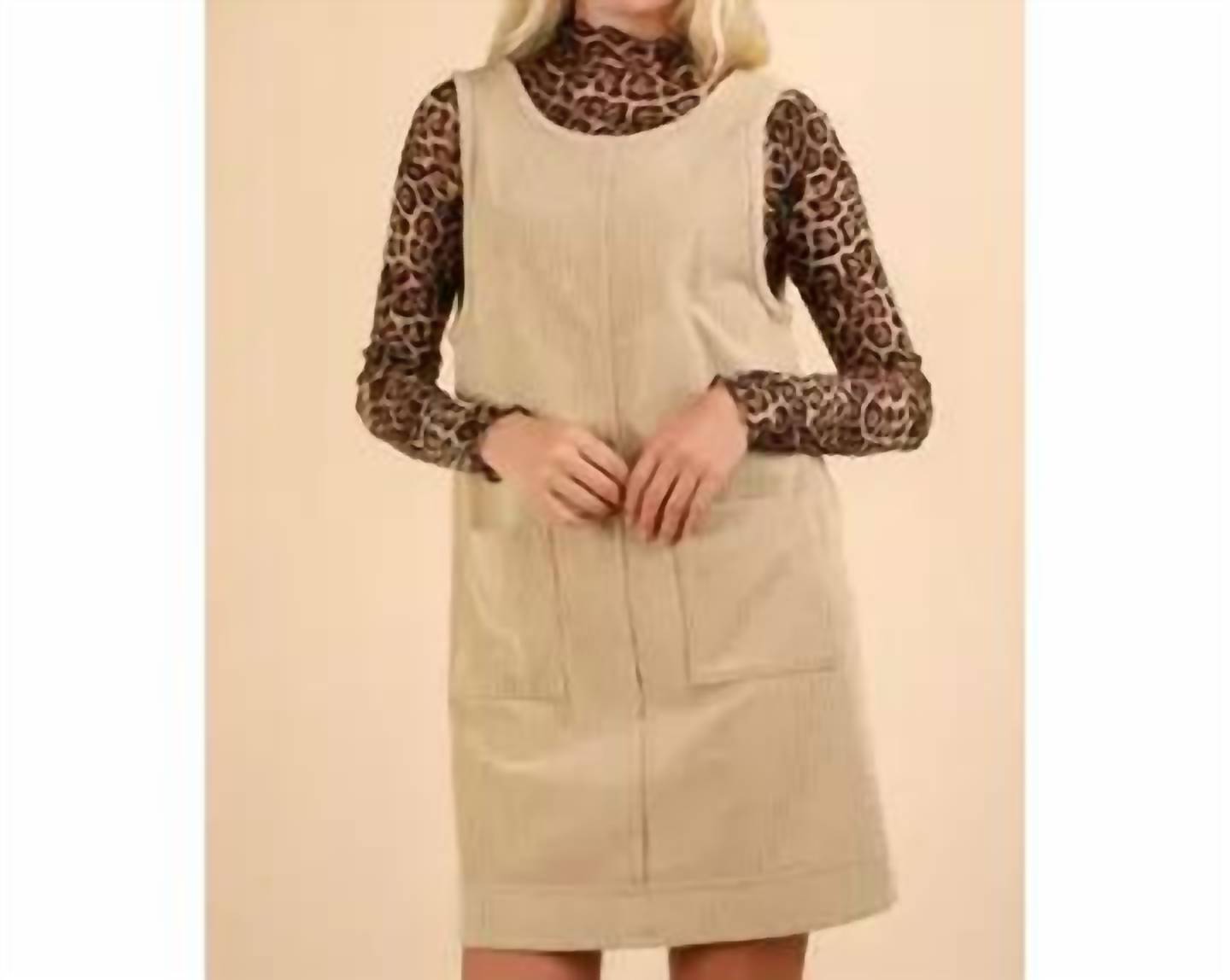 Very J - Corduroy Low Back Mini Dress