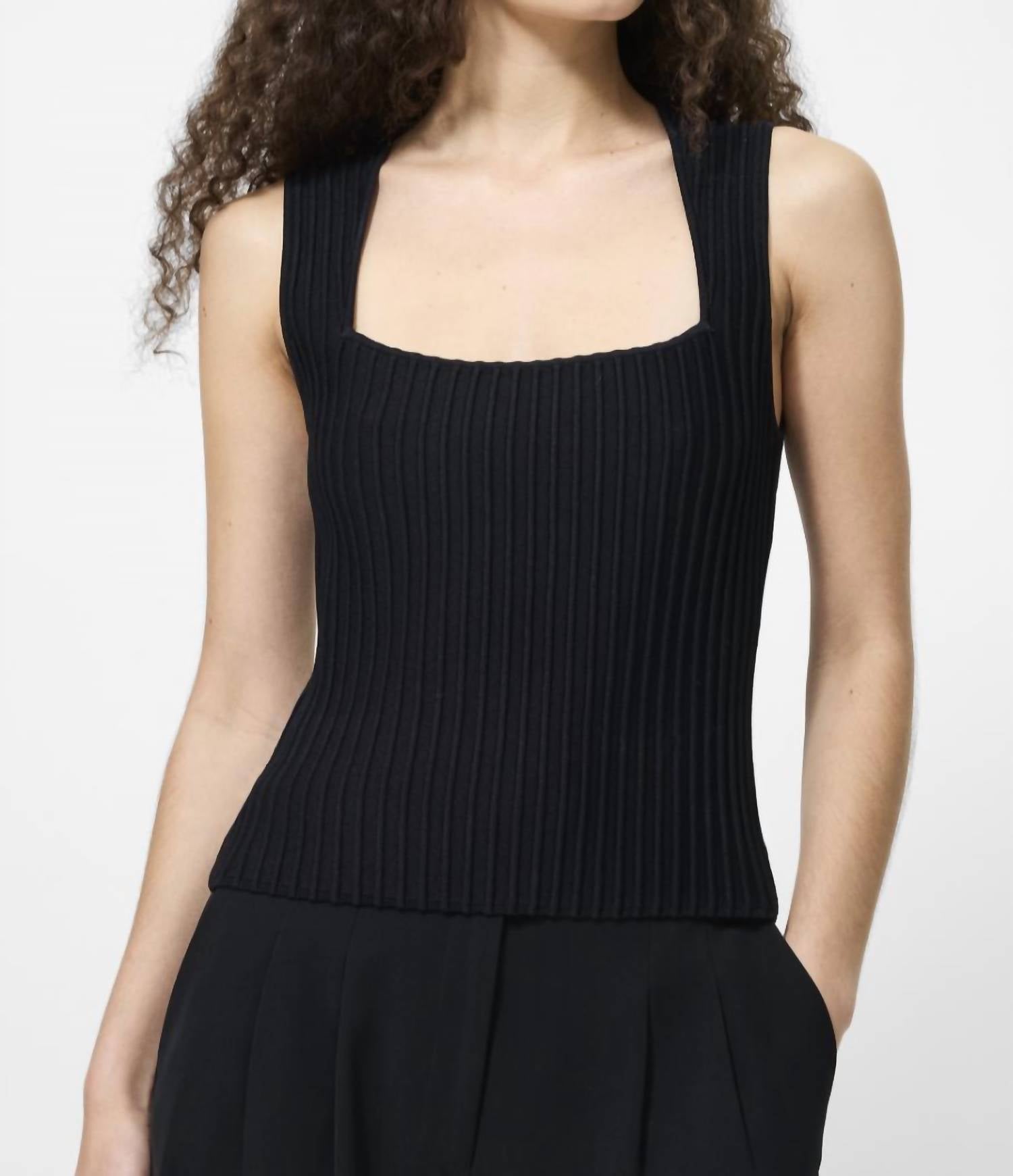 FRENCH CONNECTION Ottoman Top in black - women's tank top - alternate view