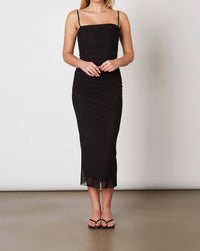 Cotton Candy La - Masha Boned Mesh Squareneck Midi Dress