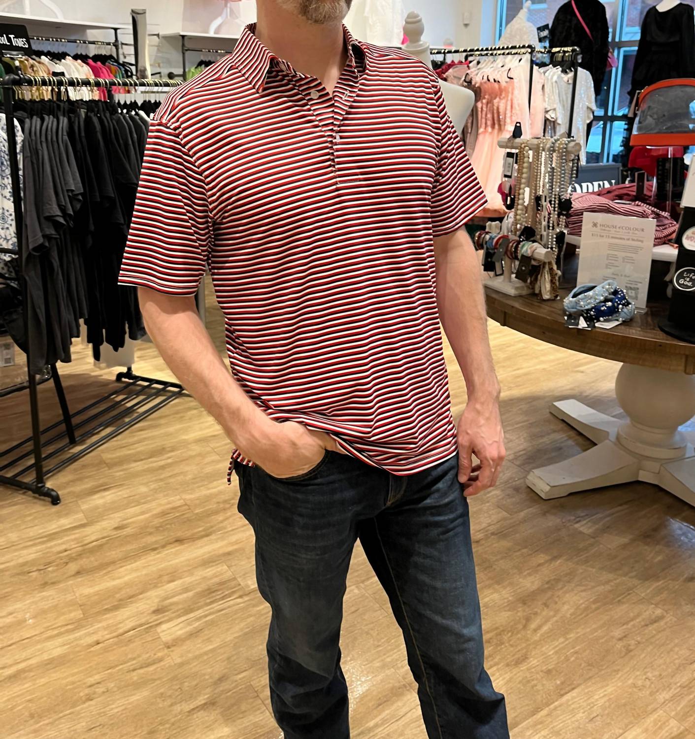 Autilove - Men's Tucker Striped Polo