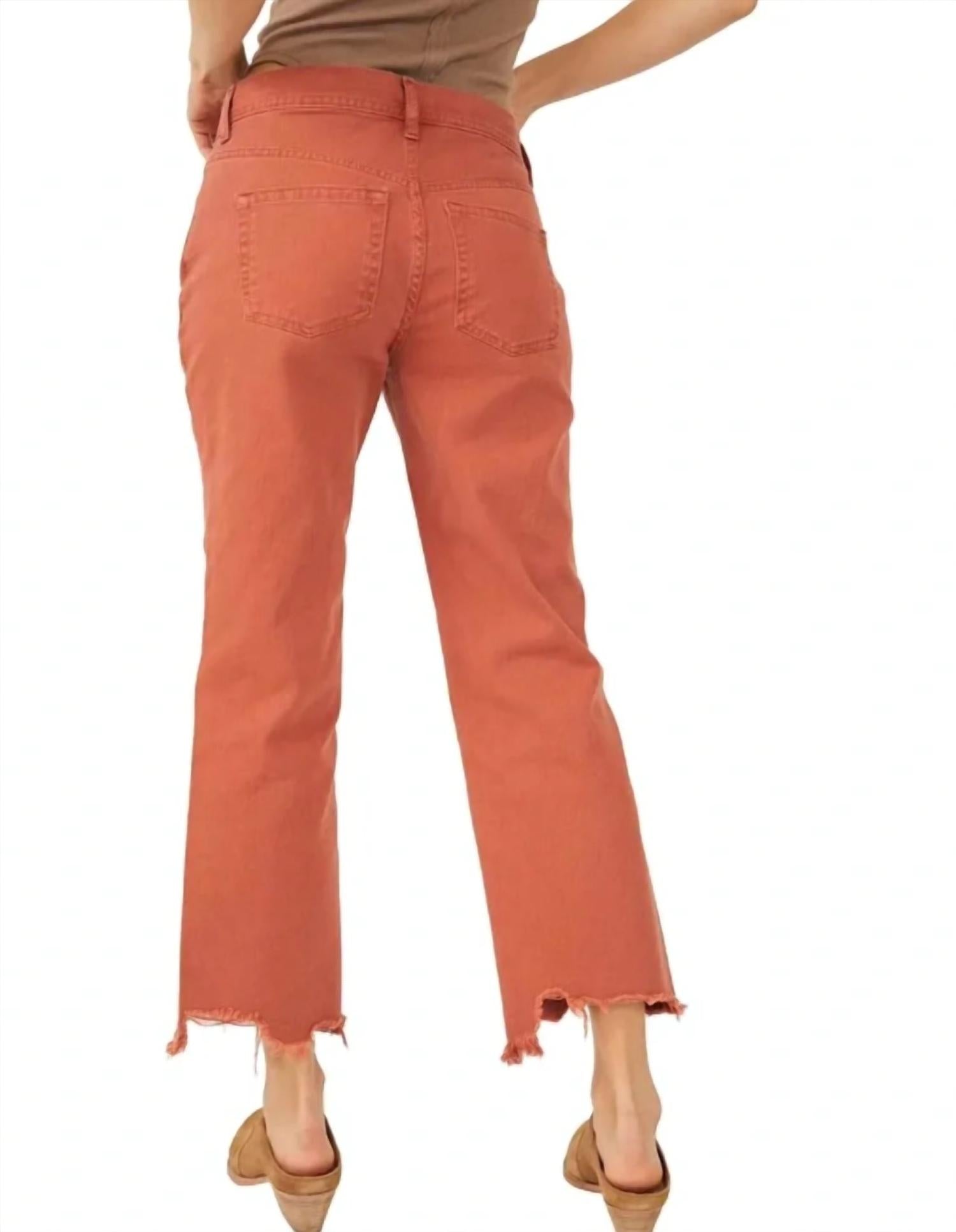 Free People Maggie Mid Rise Straight Leg Jeans in rare sienna - women's jeans - alternate view