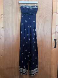 Kld - Women's Strapless Tie Back Printed Jumpsuit