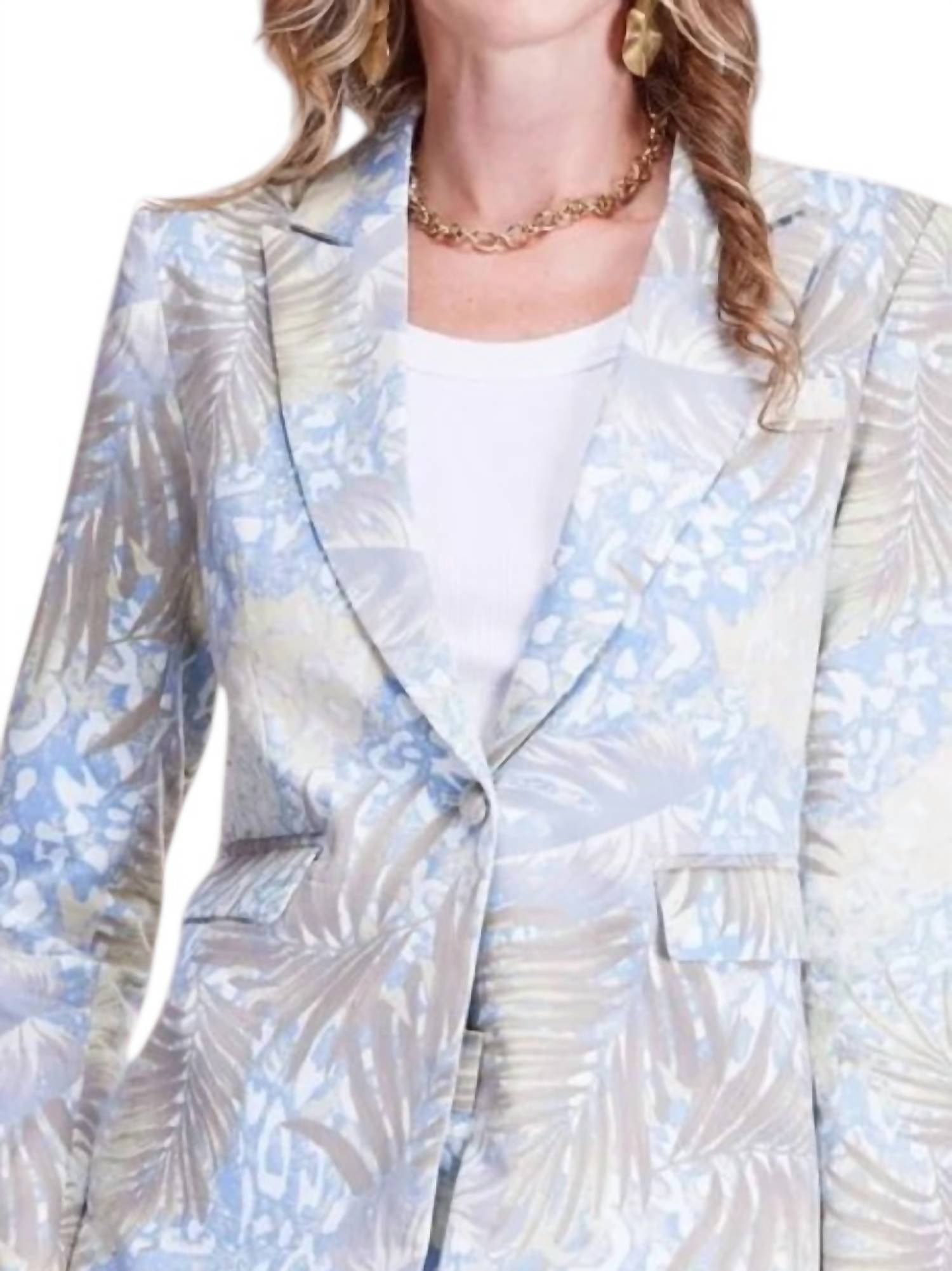 Jade - Desert Palm Button Blazer
