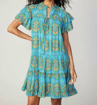 Current Air - Bohemian Printed Tiered Mini Dress