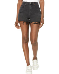 Blanknyc - Reeve High-Rise Five-Pocket Shorts with Destructed Hem in Living Life