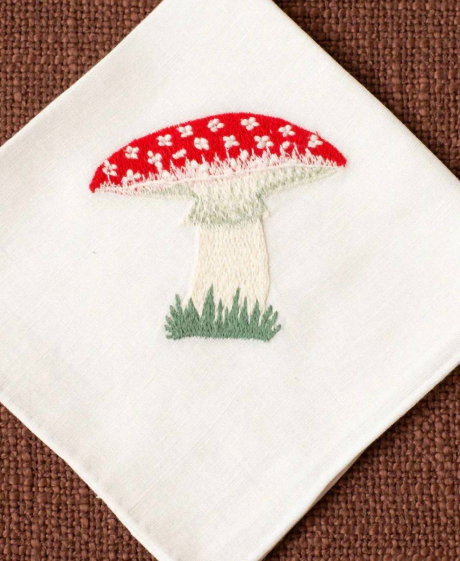 ALIX OF BOHEMIA Cai Mushroom Handkerchief in white - women's scarf - detail view