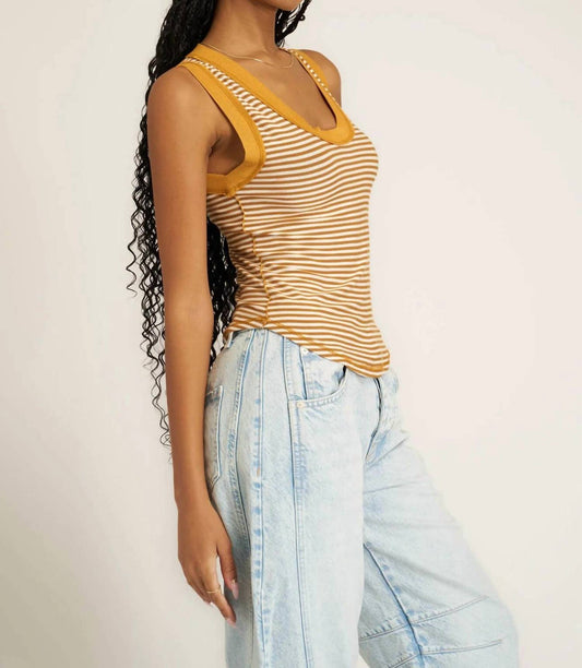 Project Social T - Hits Different Striped Ringer Tank