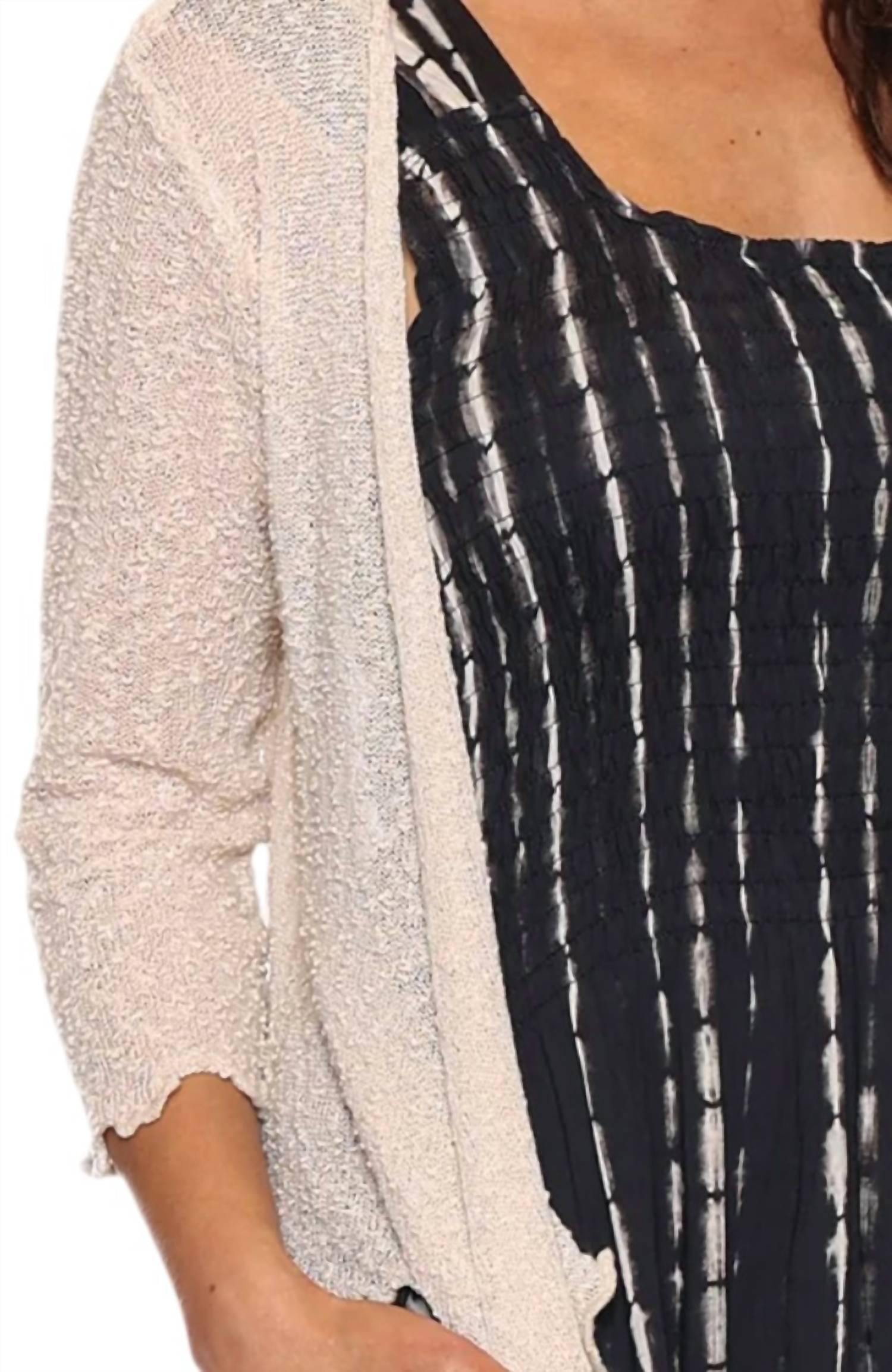 Papa Fashions - Mesh Sweater Cardigan