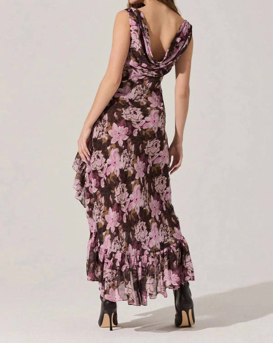 Astr - Cecilia Floral Cowl Neck Maxi Dress