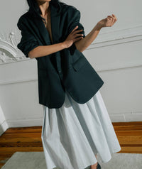 Sloan Cotton Voile Belted Midi Skirt in blue gray - women's skirt - alternate view