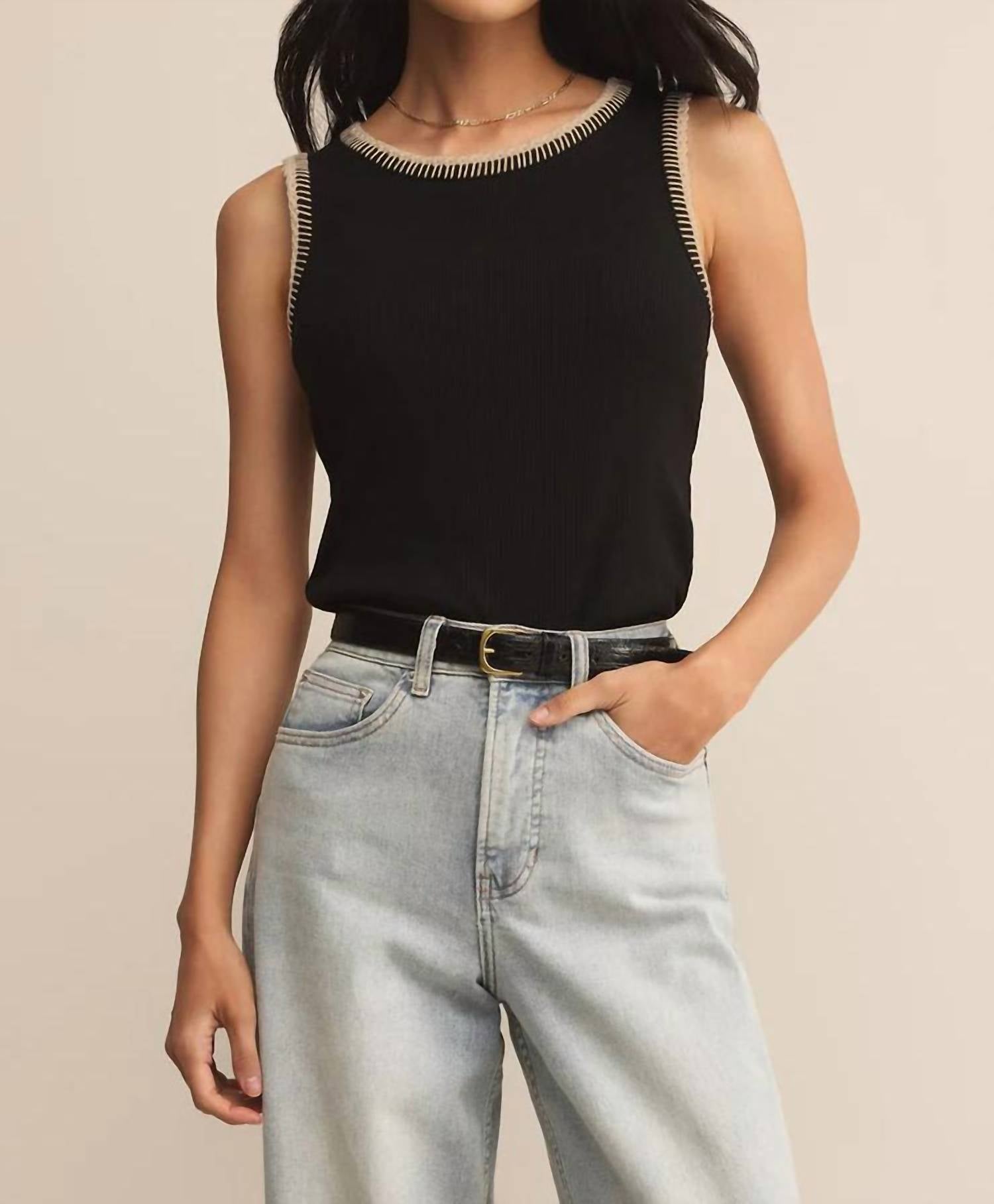 Z Supply Women's Social Tank Top in black - women's shirt