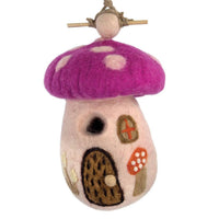 Dzi Handmade - Wild Woolies Birdhouse Magic Mushroom
