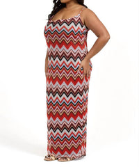 Fashion Szn Curve - Sleeveless Retro Mesh Maxi Dress - Plus Size