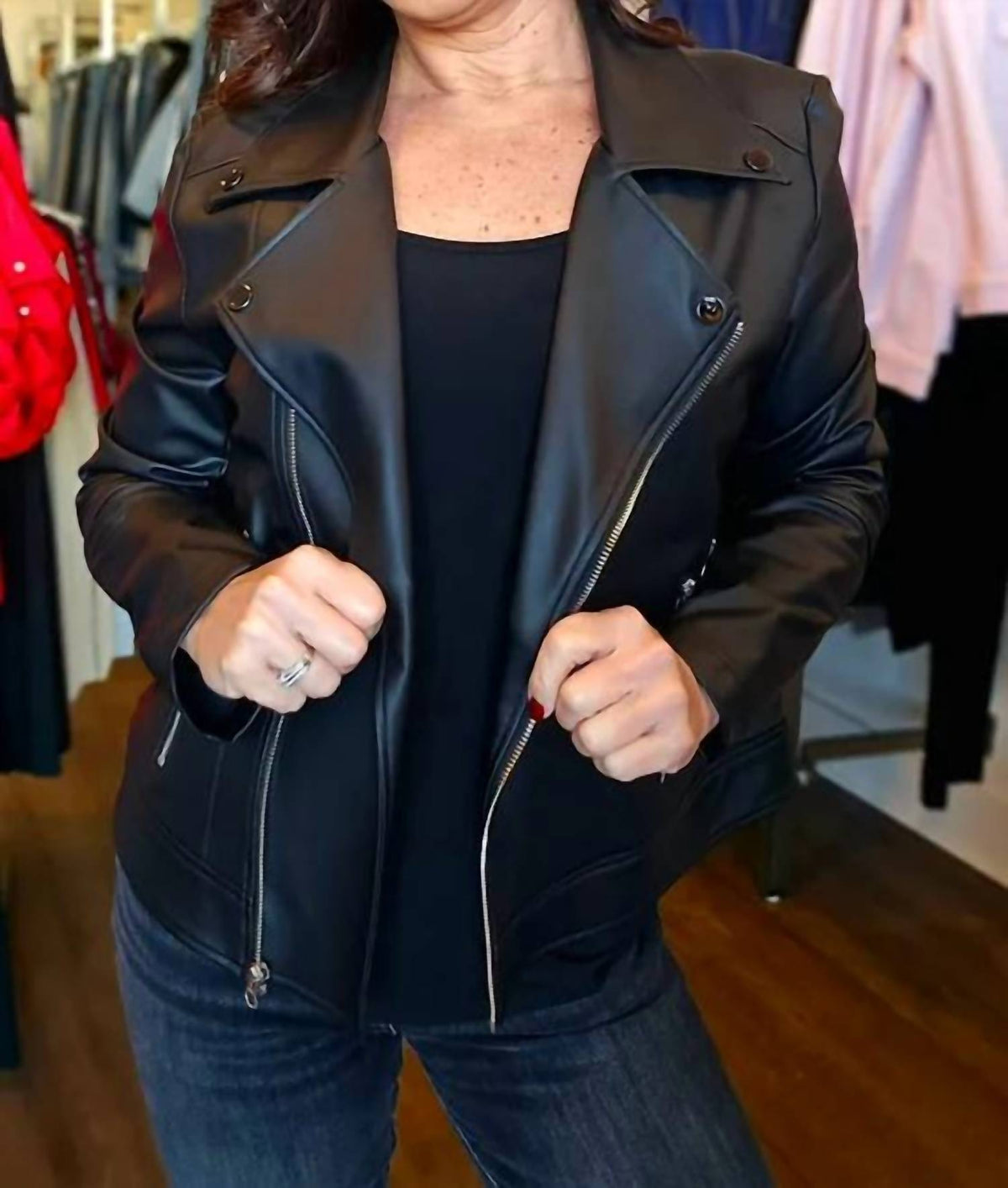 Clara Sunwoo - Liquid Leather Moto Jacket