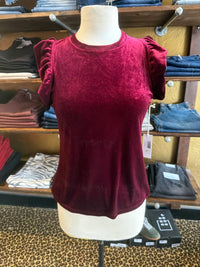 Another Love - Women's North ruffled sleeve velvet top