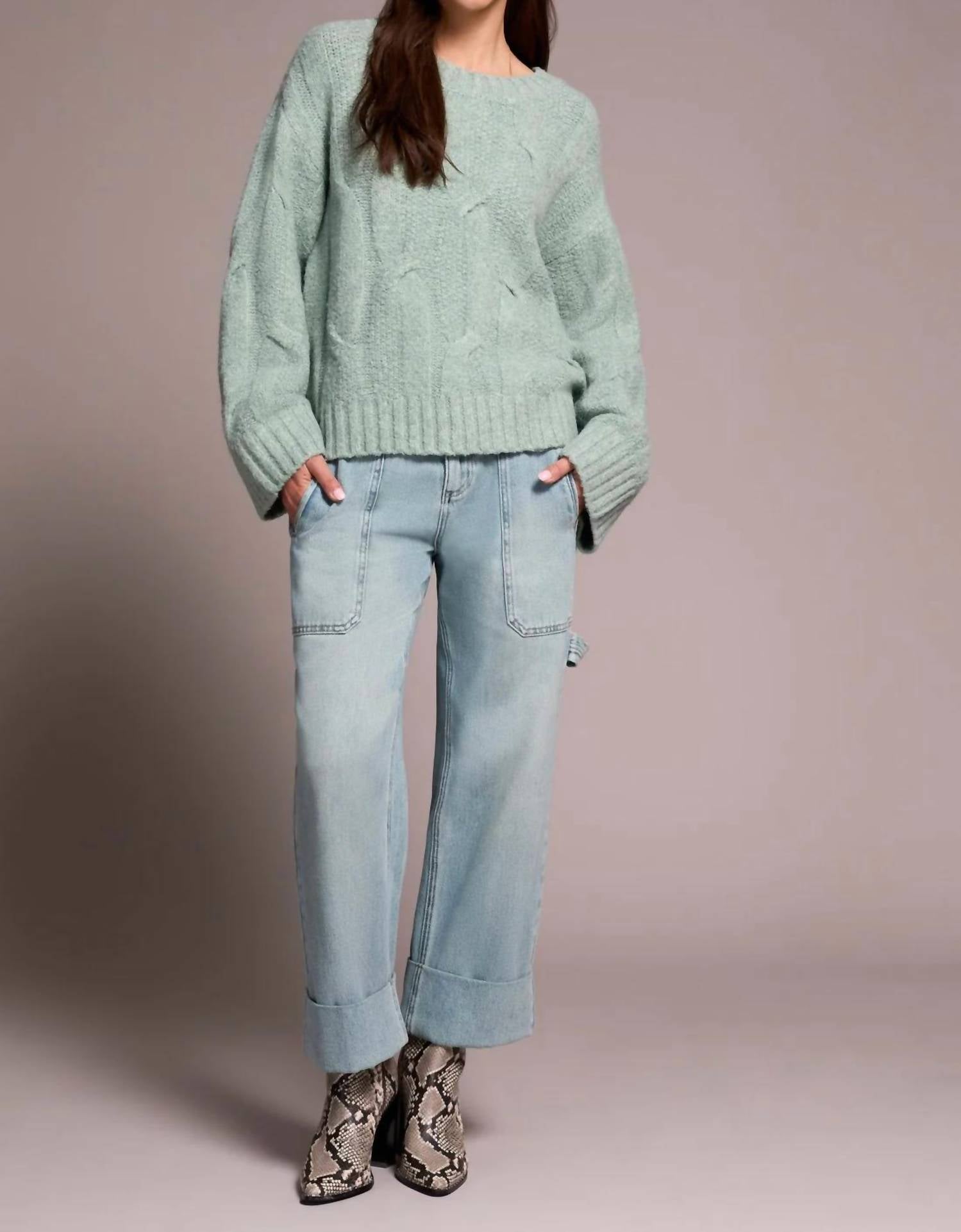Tribal - Cable-knit Textured Crewneck Sweater