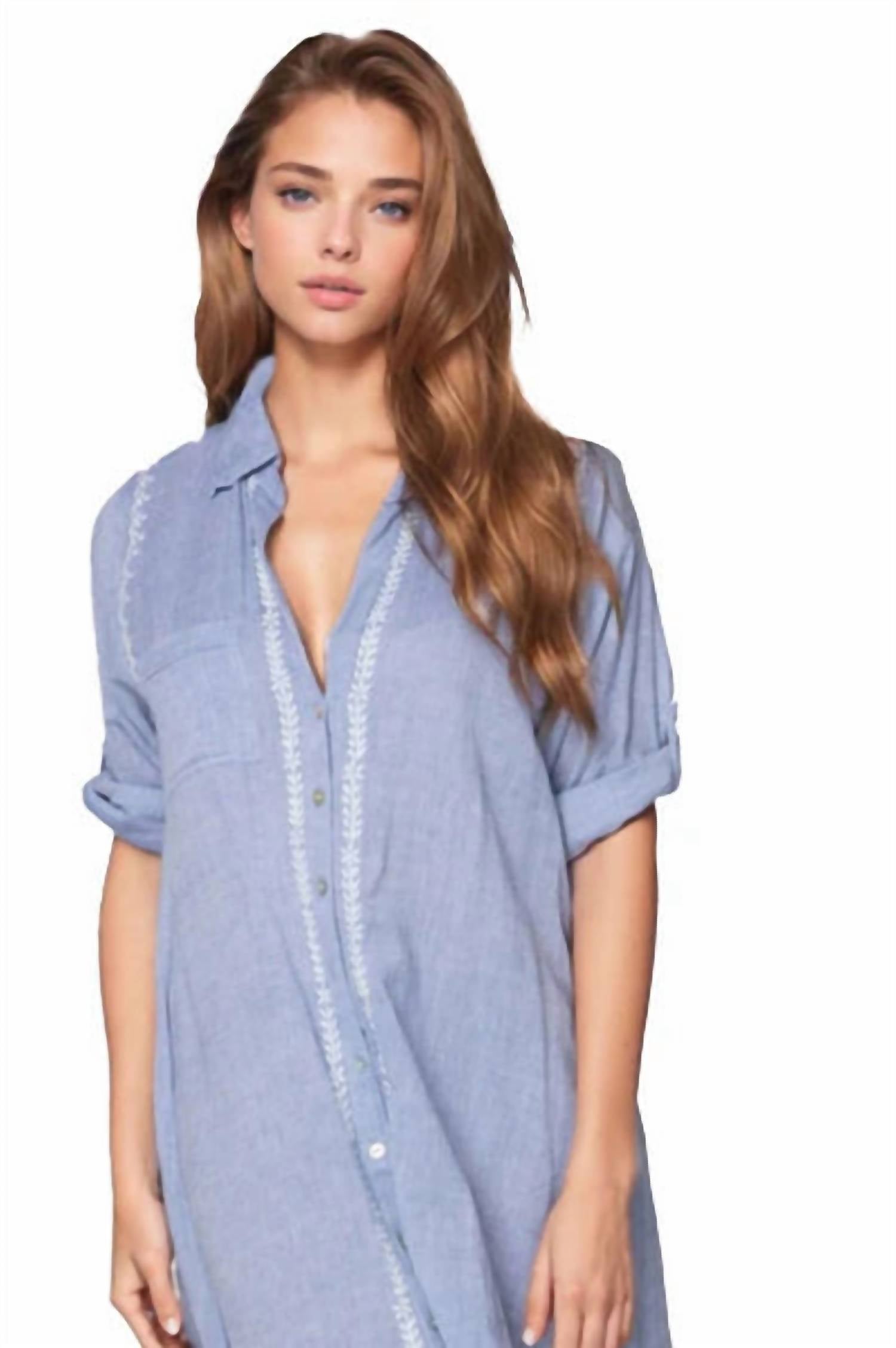 Subtle Luxury - Boyfriend Chambray Maxi Dress