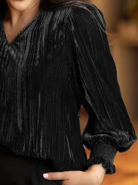 Michelle Mcdowell - Crushed Velvet Ruffle Top