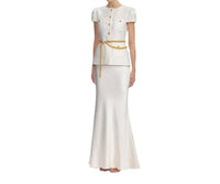Self-Portrait - Taffeta Chain Belt Maxi Dress