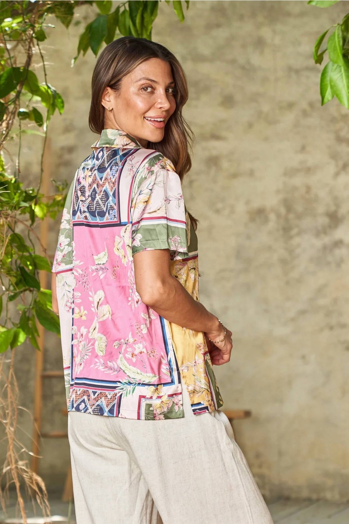 Paparazzi - Patchwork Button Up Top
