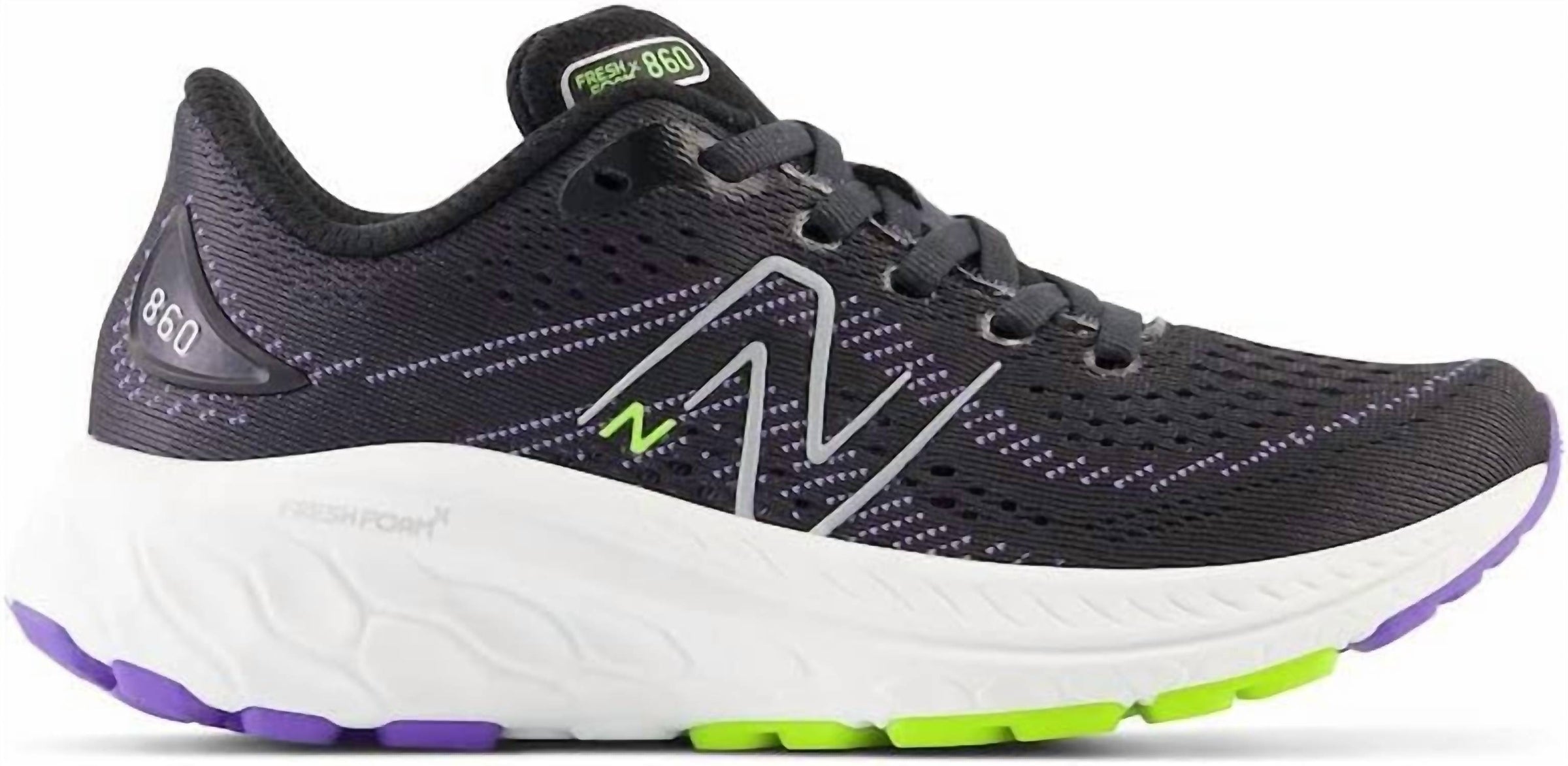 New Balance Kids Fresh Foam X 860 V13 Sneakers in black electric indigo thirty watt - kids' sneaker - alternate view