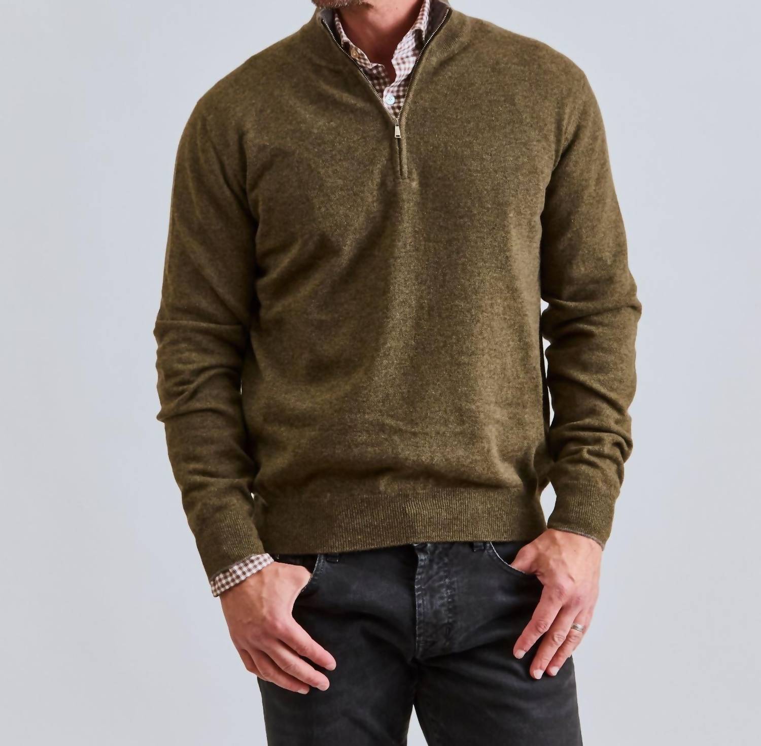 Fioroni Cashmere - Men's Quarter-zip Cashmere Sweater