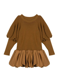 Kids Knit Puffer Sweater Dress