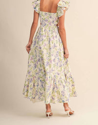 Klesis - Flower Frill Maxi Dress