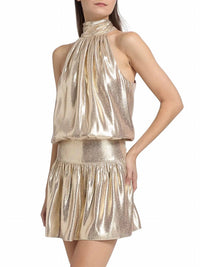Ramy Brook - Alexi Metallic Halter Mini Dress