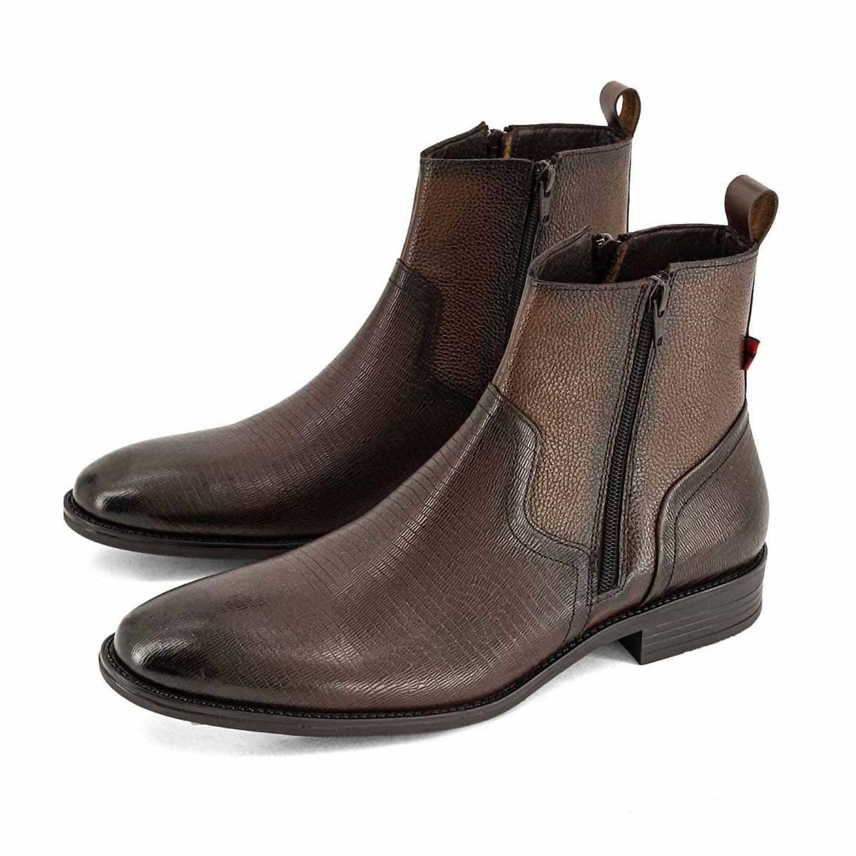 Andrea - Men's Leather Side Zipper Booties