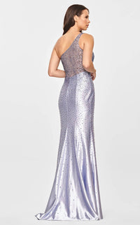 FAVIANA Stud One Shoulder Gown in shimmer peri - women's dress - alternate view