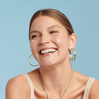 Brighton Women's Ferrara Entrata Medium Hoop Earrings in gold silver - women's jewelry - alternate view