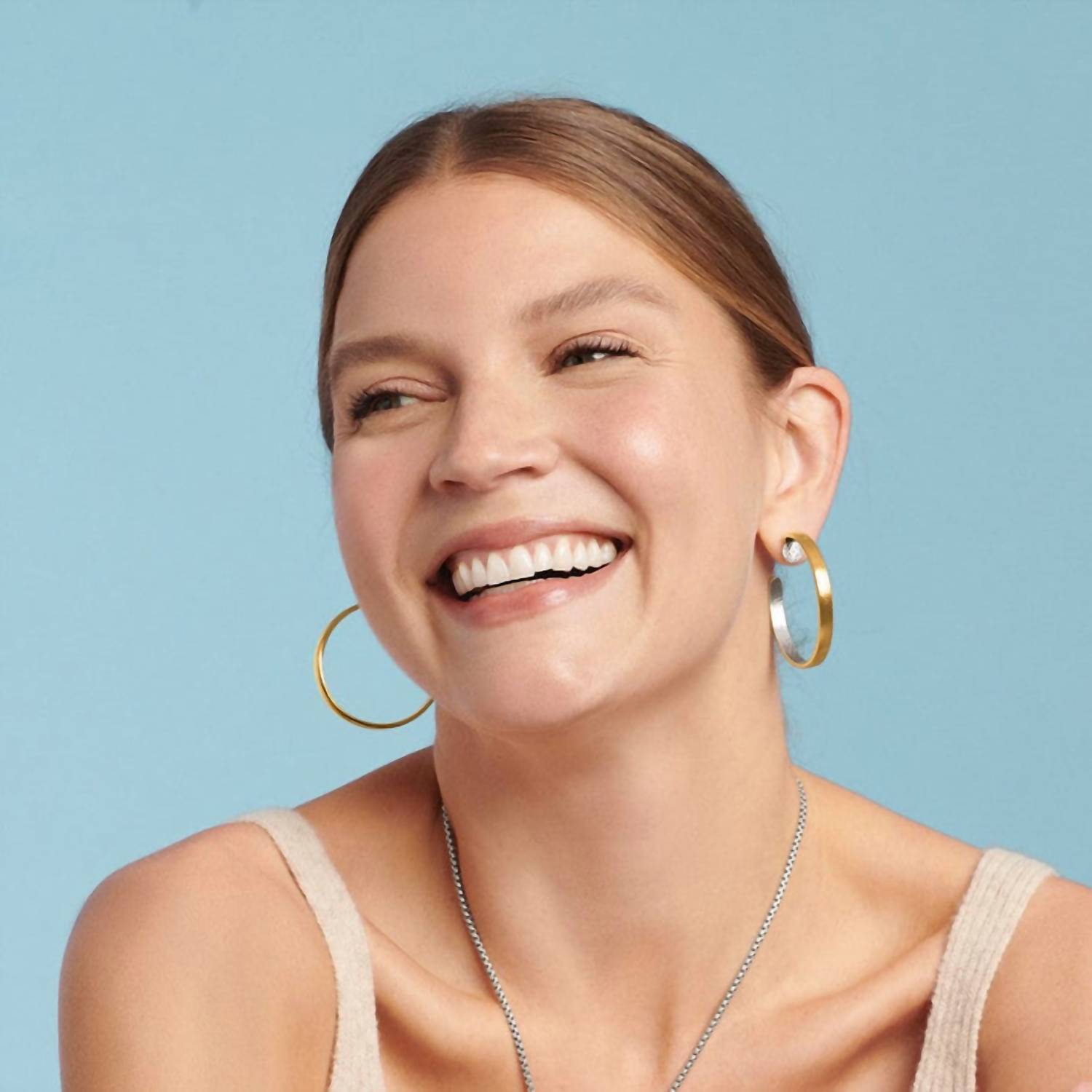 Brighton Women's Ferrara Entrata Medium Hoop Earrings in gold silver - women's jewelry - alternate view