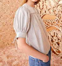 Ulla Johnson Mira Top in ash - women's blouse - detail view