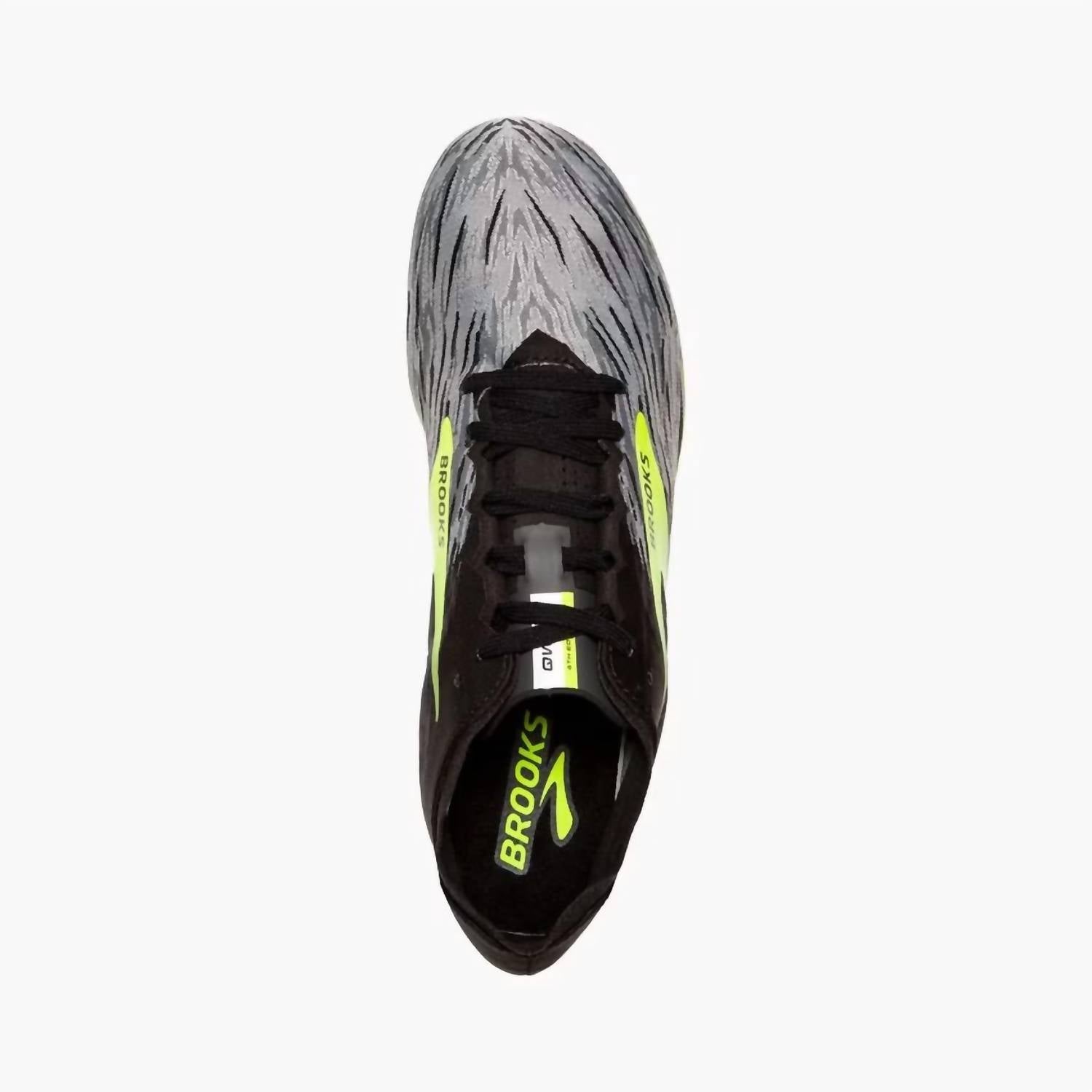 BROOKS Men's Qw-k V4 Shoes in black gray green - men's shoe - alternate view