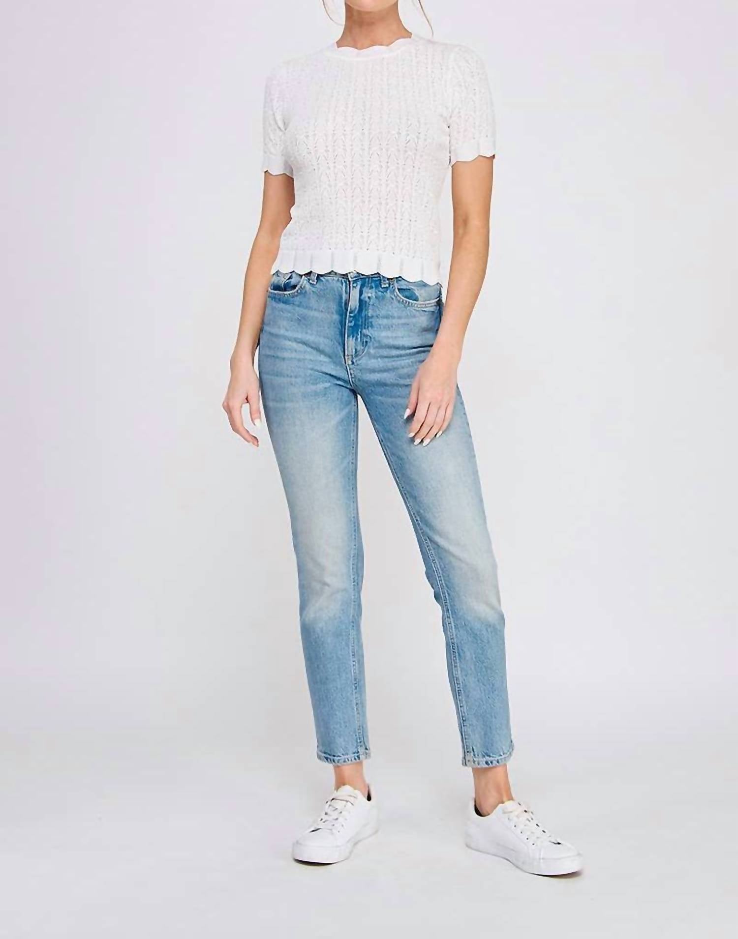 Allie Rose - Pointelle Knit Top