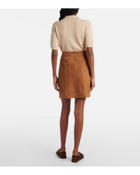 Vince - Mid Rise Suede Straight Skirt