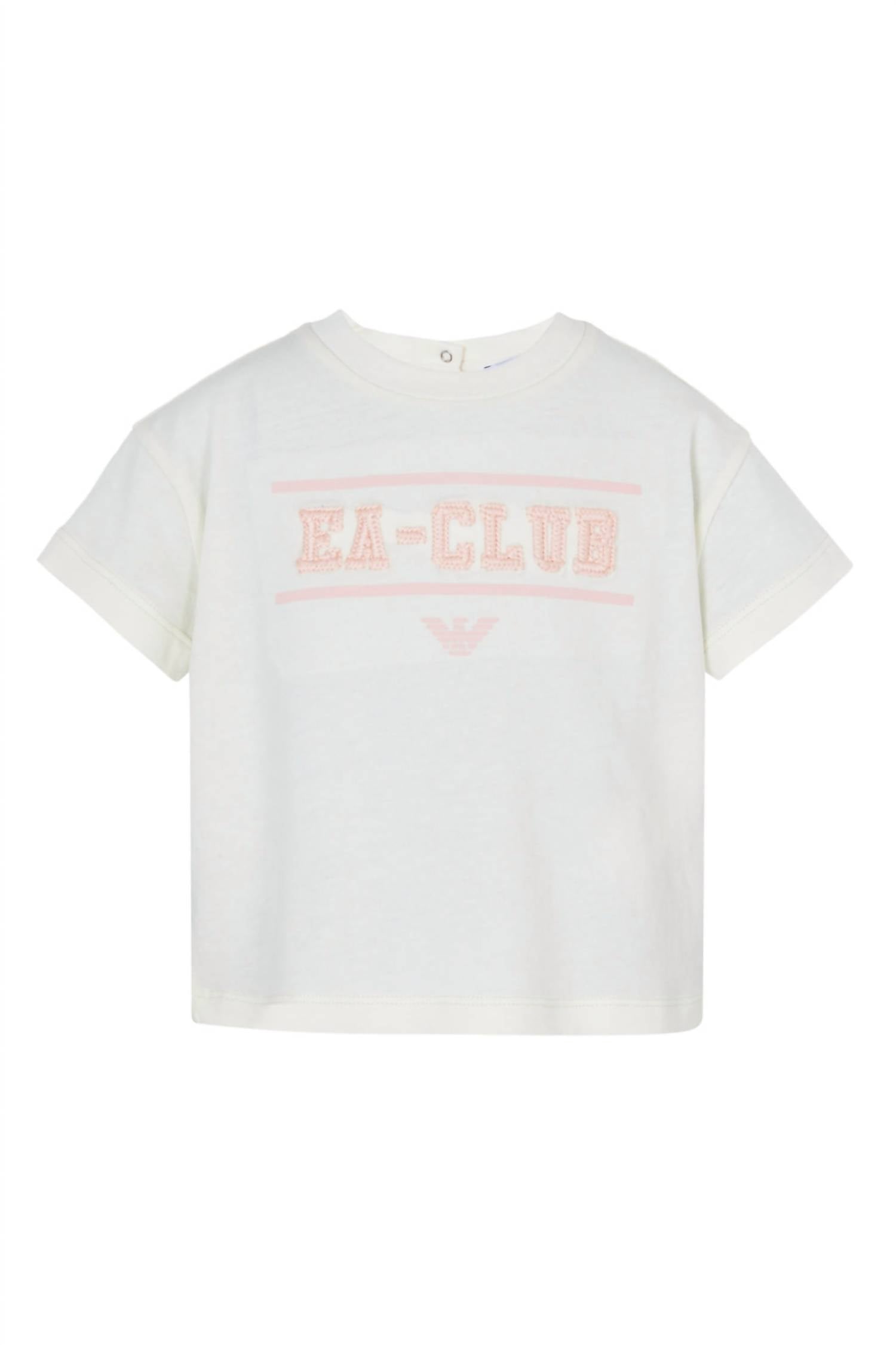 Armani - Baby Girl Logo-embroidered Cotton T-shirt