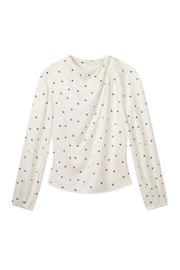 A.L.C. Blaire Long Sleeve Top in cream black - women's blouse - view 6