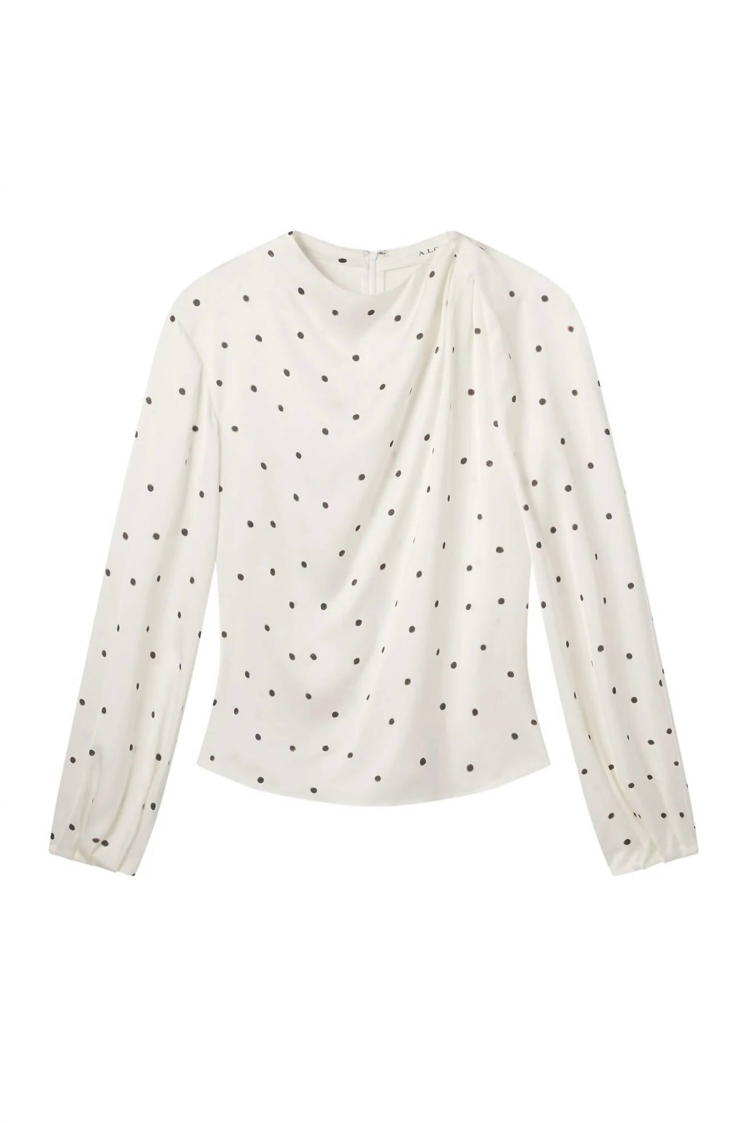 A.L.C. Blaire Long Sleeve Top in cream black - women's blouse - view 6